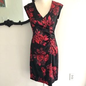 Xscape By Joanne Chen Rose Pattern Dress